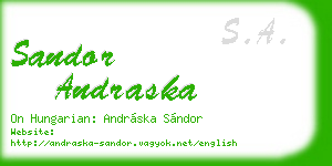 sandor andraska business card