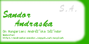 sandor andraska business card
